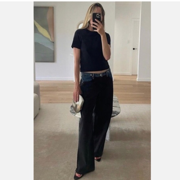 The Frankie Shop Black and Blue Wide Leg Pants - Picture 8 of 15